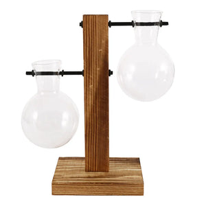 Glass Bulb Vase with Wooden Stand - thumbnail 8