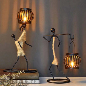 Sculptural Metal Candlestick - thumbnail 1