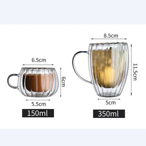 Striped Double-Wall Glass Coffee Cup - thumbnail 6