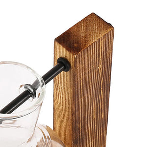 Glass Bulb Vase with Wooden Stand - thumbnail 5