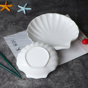 Shell-Shaped Ceramic Serving Plate - thumbnail 3