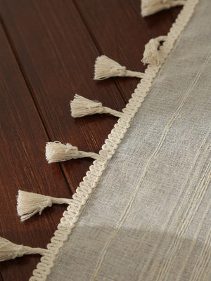 Cotton-Linen Tassel Tablecloth - thumbnail 6