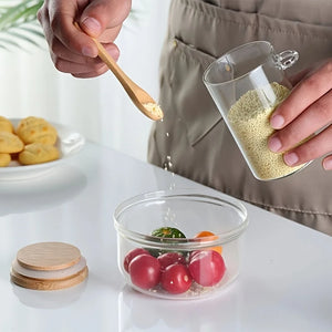 Glass Jar with Bamboo Lid and Spoon - thumbnail 5