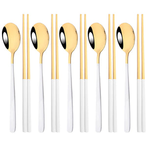 Korean-Style Stainless Steel Chopstick & Spoon Set - thumbnail 12