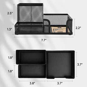 Black Mesh Desk Organizer with 3 Compartments - thumbnail 6