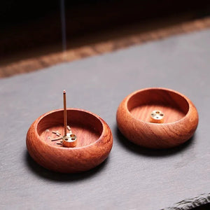 Round Wooden Incense Stick Holder - thumbnail 1