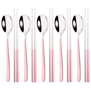 Korean-Style Stainless Steel Chopstick & Spoon Set - thumbnail 16