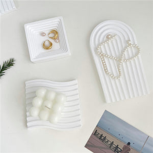 Irregular Decorative Tray Jewelry Organizer Trays Pendant Plate for Rings Display Stand Rack Photo Props Desktop Sundries Holder