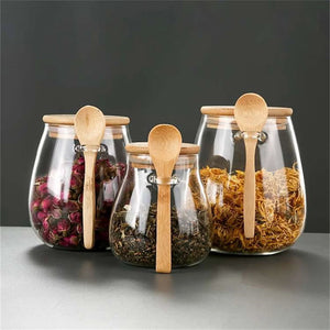 Glass Storage Jar with Bamboo Lid - thumbnail 7