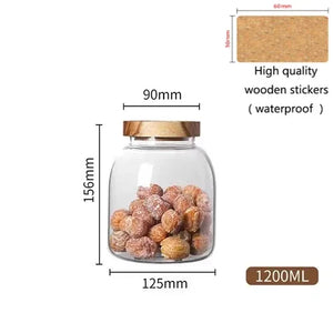 Airtight Glass Canister with Wood Lid - thumbnail 7