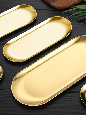 Stainless Steel Oval Serving Tray - thumbnail 5