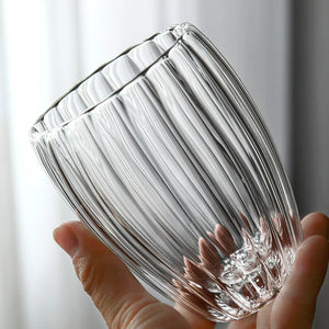Striped Double-Wall Glass Coffee Cup - thumbnail 4