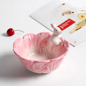 Hand-Painted Ceramic Bunny Bowl - thumbnail 2