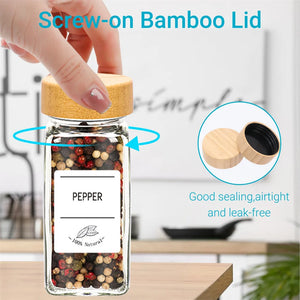 Glass Spice Jar Set with Labels & Funnel - thumbnail 6