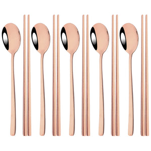 Korean-Style Stainless Steel Chopstick & Spoon Set - thumbnail 9