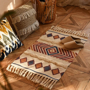 Bohemian Hand-Woven Tassel Rug - thumbnail 2