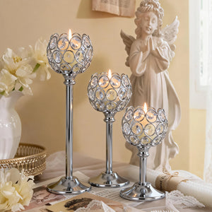 Gold & Silver Metal Tealight Holder with Glass Cups - thumbnail 4