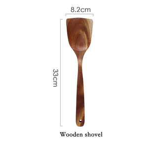 7-Piece Teak Wood Kitchen Utensil Set - thumbnail 6