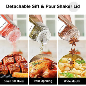 Glass Spice Jar Set with Labels & Funnel - thumbnail 2