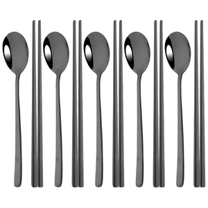 Korean-Style Stainless Steel Chopstick & Spoon Set - thumbnail 15