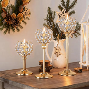 Gold & Silver Metal Tealight Holder with Glass Cups - thumbnail 5