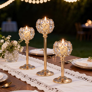 Gold & Silver Metal Tealight Holder with Glass Cups - thumbnail 1