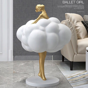 Creative Home Decor Statue Ballet Girl Living Room Large Floor Ornaments Sculptur Home Decoration