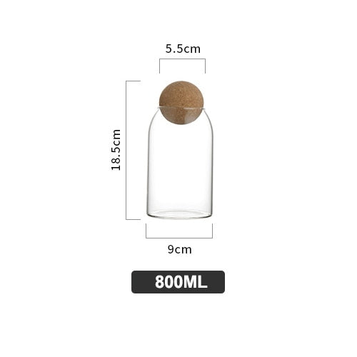Household Lead-Free Glass Jar With Lid Bottle Storage Transparent Lead-Free Glass Cork Sealed Bottle Tank Creative Cork Kitchen