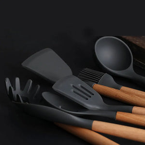 Silicone Cooking Utensils with Wood Handles – Open Stock - thumbnail 1