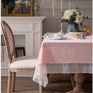 French Country Lace-Edge Cotton Tablecloth - thumbnail 5