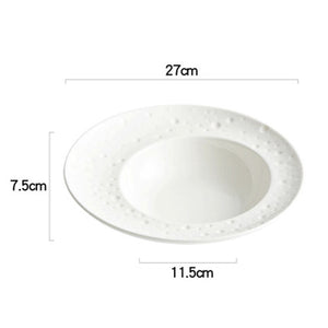 White Special Creative Hotel Tableware Set: Straw Hat Plate, High-End Western Food Pasta Plate, Soup Plate, Deep Plate