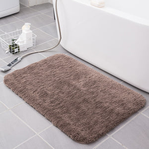 Solid White Bathroom Mat: Superfine Fiber Toilet Rug, Large Size, Non-slip Bathroom Lavatory Mat