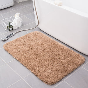 Solid White Bathroom Mat: Superfine Fiber Toilet Rug, Large Size, Non-slip Bathroom Lavatory Mat