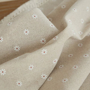 Floral Cotton-Linen Tablecloth with Lace Trim - thumbnail 4
