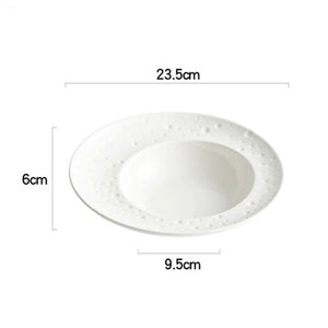 White Special Creative Hotel Tableware Set: Straw Hat Plate, High-End Western Food Pasta Plate, Soup Plate, Deep Plate