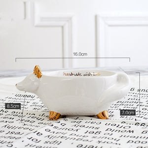 White Rabbit Ceramic Tableware: Fruit Plates, Storage Tray, Snack Dessert Ceramic Plate