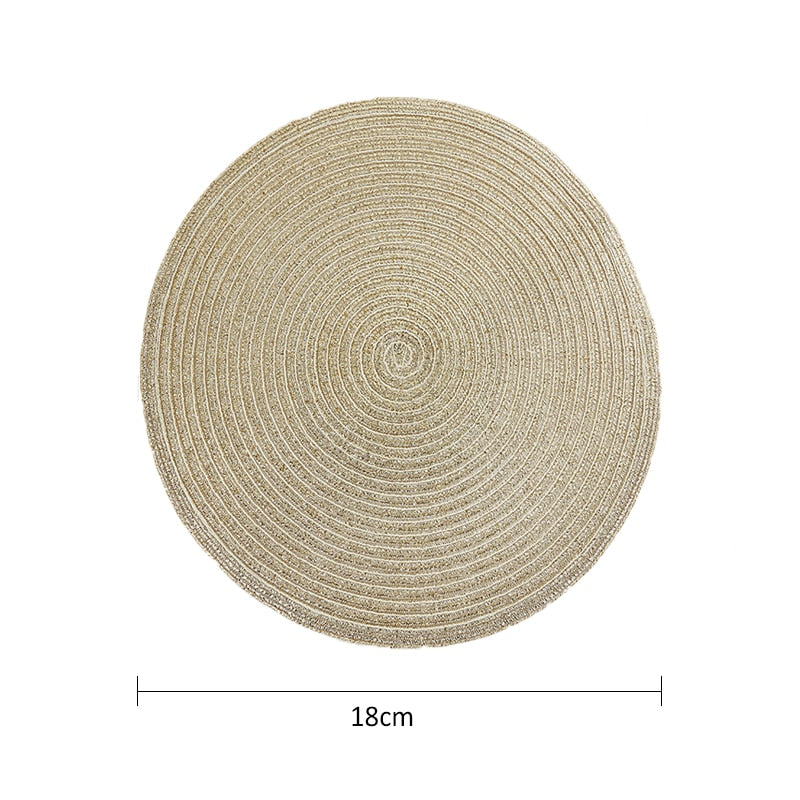 Woven Round Placemat: Heat Resistant Table Mat for Bowls, Coffee Cups, and Coasters