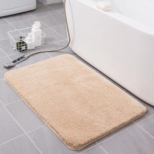 Solid White Bathroom Mat: Superfine Fiber Toilet Rug, Large Size, Non-slip Bathroom Lavatory Mat