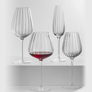 Prism Ripple Crystal Glass Household Goblet High Foot Glass Handmade Ultra Thin Cold Incision Mouth Wine Glass