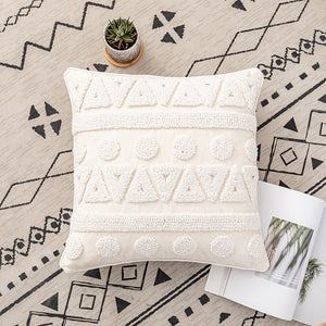 Ivory Loop Tufted Cotton Pillow Cover: Home Decoration | Living Room Bedroom