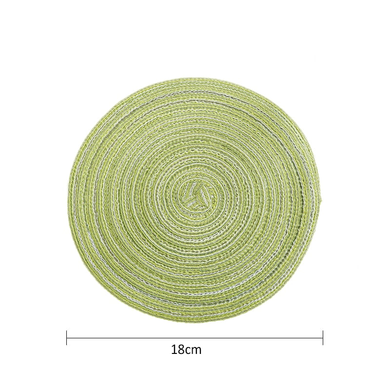 Woven Round Placemat: Heat Resistant Table Mat for Bowls, Coffee Cups, and Coasters