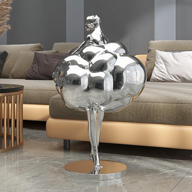Creative Home Decor Statue Ballet Girl Living Room Large Floor Ornaments Sculptur Home Decoration
