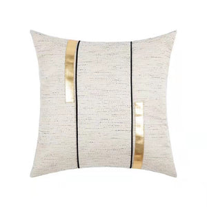 Ivory Cushion Cover: Black Stripe Jacquard | Home Decoration for Sofa, Bed, Couch | Living Room, Bedroom