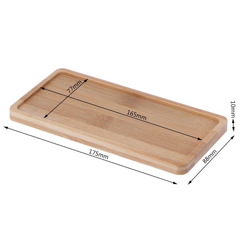 Oval Shape Bamboo Wood Saucer Plant Tray Mini Plant Flower Pot Stand Favor Succulent Pot Tray Simple Elegant Design