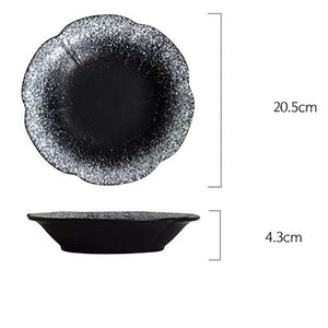 Deep Round Ceramic Plate: Creative Salad Plate, Household Dish, Shallow Plate