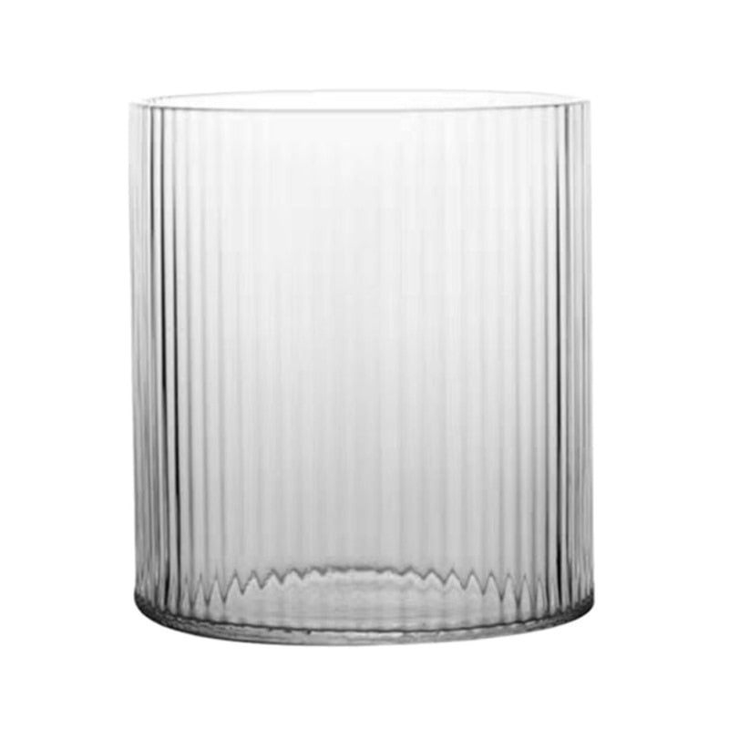 300ml Japanese Style Whiskey Wine Glass Handmade Ripple Milk Juice Mug Ice Beer Cup Glass Vertical Striped Water Cocktail Cup