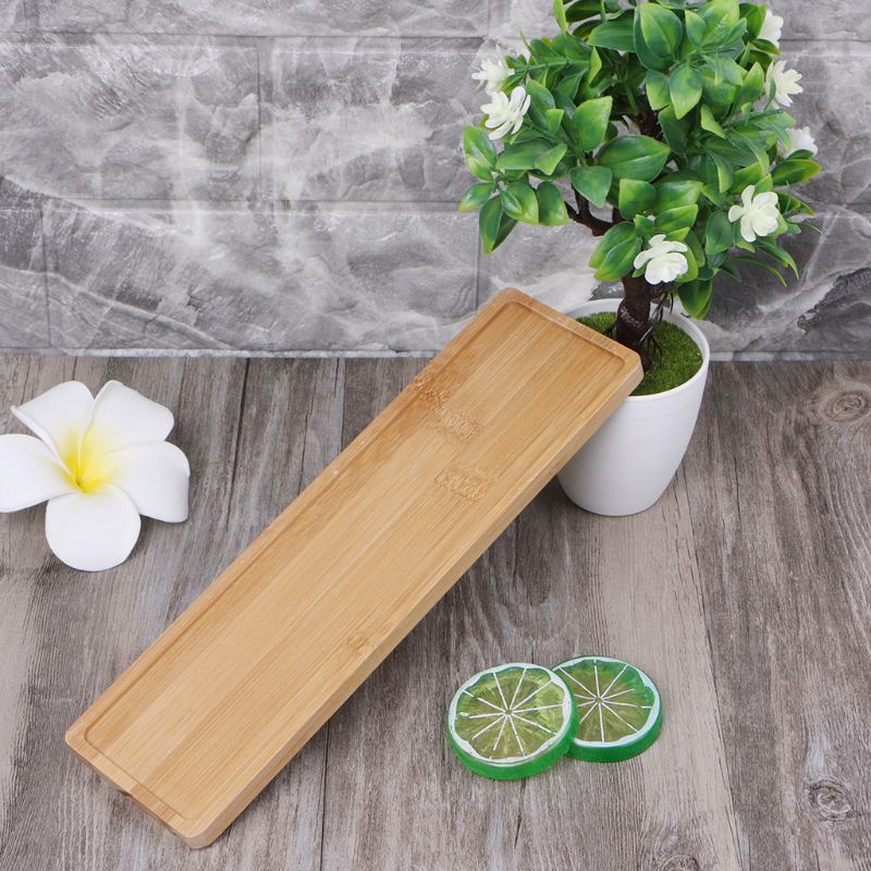 Oval Shape Bamboo Wood Saucer Plant Tray Mini Plant Flower Pot Stand Favor Succulent Pot Tray Simple Elegant Design