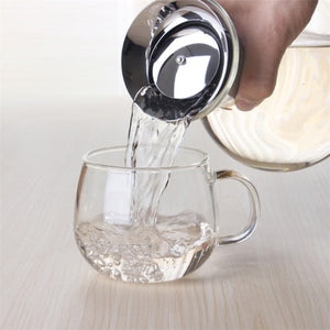 Transparent Glass Carafe With Stainless Steel Lid Water Carafe Decanter Glass Milk Juice Jug Gifts Water Bottle Kettle 1L/1.5L