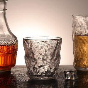 Handmade Whiskey Glass Heat Resistant Juice Cup Liquor Whisky Crystal Wine Glass Stripes Foreign Wine Glass Water Glass