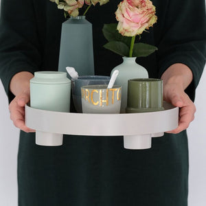 Nordic Simple Round Storage Tray Living Room Bedroom Jewelry Tea Pot Display Plate Desktop Sundries Makeup Organizer